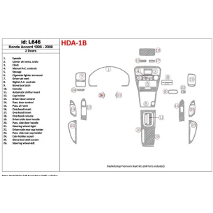Honda Accord 1998-2000 2 Doors Full Set, 26 Parts set, Interior BD Dash Trim Kit 2
