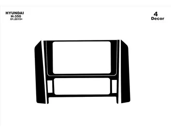 Hyundai H350 Van Solati 3D Interior Dashboard Trim Kit Dash Trim Dekor 4-Parts
