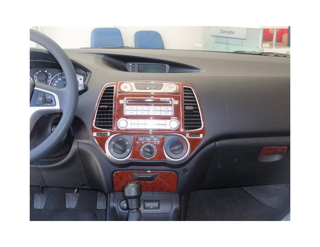 Hyundai I 20 06.2009 3D Interior Dashboard Trim Kit Dash Trim Dekor 10-Parts - 1 - Interior Dash Trim Kit