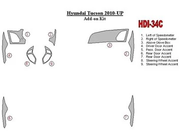 Hyundai ix35 2010-UP additional kit Interior BD Dash Trim Kit - 1 - Interior Dash Trim Kit