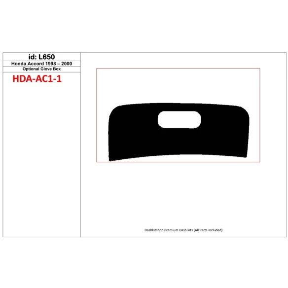 Honda Accord 2001-2002 glowe-box, 1 Parts set Interior BD Dash Trim Kit
