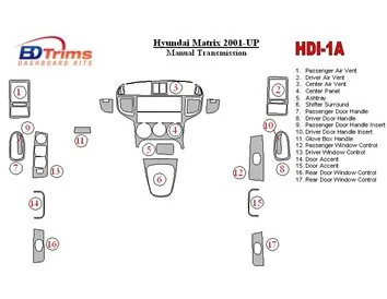 Hyundai Matrix 2001-UP Manual Gear Box Interior BD Dash Trim Kit - 1 - Interior Dash Trim Kit