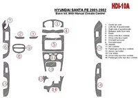Hyundai Santa Fe 2001-2002 Basic Set, With Manual Gearbox, Climate Control, 16 Parts set Interior BD Dash Trim Kit - 1 - Interio Hyundai Santa Fe 2001-2002 Basic Set, With Manual Gearbox, Climate Control, 16 Parts set Interior BD Dash Trim Kit - 1 - Interio