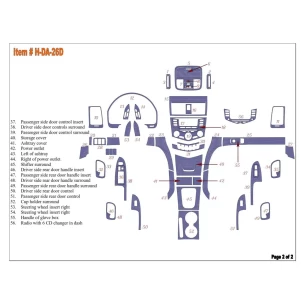 Honda Accord 2003-2007 Full Set, Manual Gearbox A/C Control, Without NAVI system, 4 Doors Interior BD Dash Trim Kit
