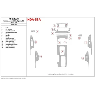 Honda Accord 2013-UP Basic Set Interior BD Dash Trim Kit