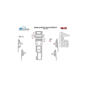 Honda Accord 2013-UP Basic Set Interior BD Dash Trim Kit 2