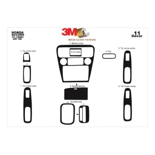 Honda Accord Euro 06.98-02.02 3D Interior Dashboard Trim Kit Dash Trim Dekor 11-Parts 2