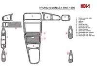 Hyundai Sonata 1997-1998 Full Set, 12 Parts set Interior BD Dash Trim Kit - 1 - Interior Dash Trim Kit Hyundai Sonata 1997-1998 Full Set, 12 Parts set Interior BD Dash Trim Kit - 1 - Interior Dash Trim Kit