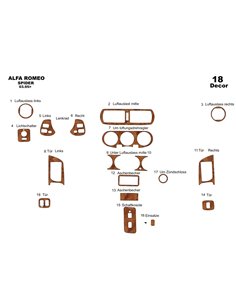 Alfa Romeo Spider GTV 05.1995 3D Interior Dashboard Trim Kit Dash Trim Dekor 18-Parts 2