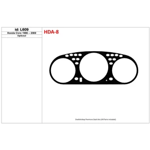 Honda Civic 1992-1995 Cluster Insert Interior BD Dash Trim Kit 2