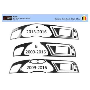 Audi A4 B8 Typ 8K 2009-2015 3D Interior Dashboard Trim Kit WHZ Dash Trim Dekor 3-6-Parts 2