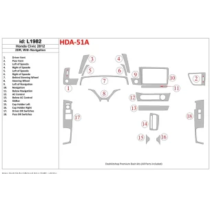 Honda Civic 2012-UP With NAVI Interior BD Dash Trim Kit 2