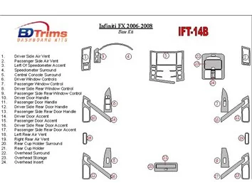 Infiniti FX 2006-2008 Basic Set Interior BD Dash Trim Kit - 1 - Interior Dash Trim Kit