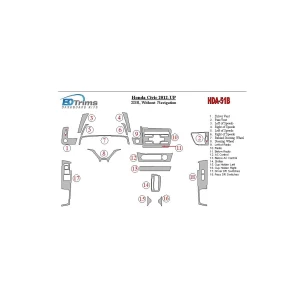 Honda Civic 2012-UP Without NAVI Interior BD Dash Trim Kit