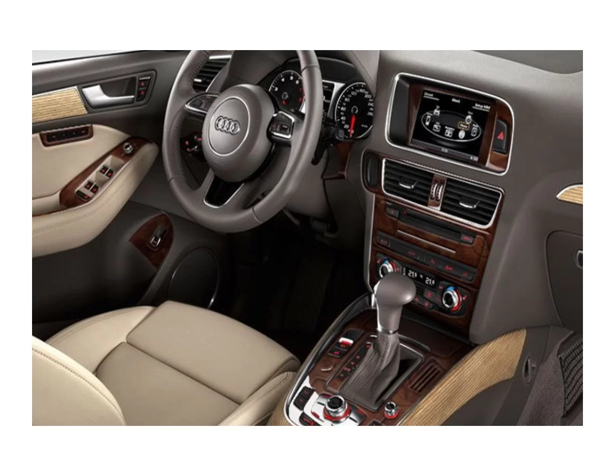 Audi Q5 2009-2017 3D Interior Dashboard Trim Kit Dash Trim Dekor 42-Parts - 1 - Interior Dash Trim Kit