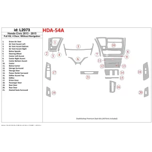 Honda Civic 2013-UP Full Set, 4 Doors, Without NAVI Interior BD Dash Trim Kit 2