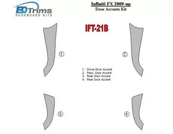Infiniti FX 2009-UP Doors Accent Interior BD Dash Trim Kit