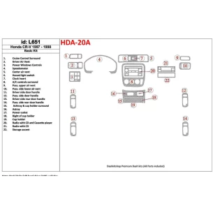 Honda CR-V 1997-1998 Basic Set, 22 Pieces, Interior BD Dash Trim Kit 2