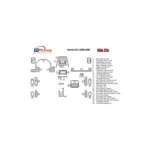 Honda CR-V 2005-2006 Full Set Interior BD Dash Trim Kit