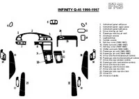 Infiniti Q45 1994-1997 Full Set Interior BD Dash Trim Kit - 1 - Interior Dash Trim Kit