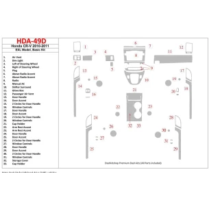 Honda CR-V 2010-UP Basic Set, EXL Model Interior BD Dash Trim Kit 2