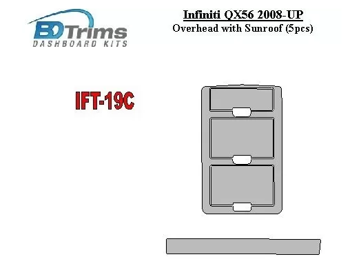 Infiniti QX56 2008-UP Overhead With Sunroof Interior BD Dash Trim Kit - 1 - Interior Dash Trim Kit