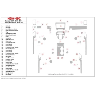 Honda CR-V 2010-UP Basic Set, Navigation Model Interior BD Dash Trim Kit 2