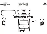 Isuzu D-Max 4X2-4X4 01.07-12.12 3D Interior Dashboard Trim Kit Dash Trim Dekor 19-Parts - 2 - Interior Dash Trim Kit Isuzu D-Max 4X2-4X4 01.07-12.12 3D Interior Dashboard Trim Kit Dash Trim Dekor 19-Parts - 2 - Interior Dash Trim Kit