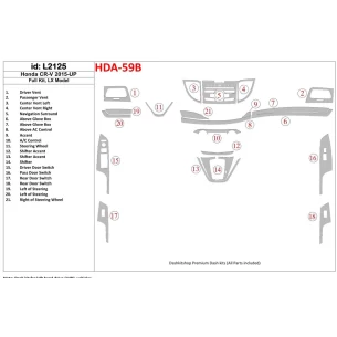 Honda CR-V 2015-UP Full Set, LX Model Interior BD Dash Trim Kit 2