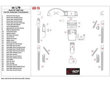 Audi Q7 2007-UP Full Set, Automatic Gear, Aluminum OEM Interior BD Dash Trim Kit - 1 - Interior Dash Trim Kit