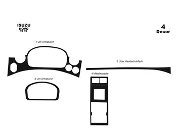 Isuzu Novo L?x 01.2012 3D Interior Dashboard Trim Kit Dash Trim Dekor 36-Parts