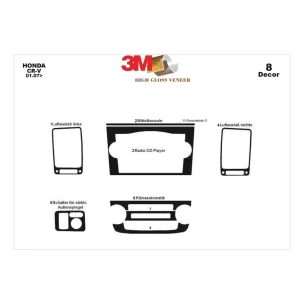 Honda CR-V 4X4 01.07-12.13 3D Interior Dashboard Trim Kit Dash Trim Dekor 8-Parts 2