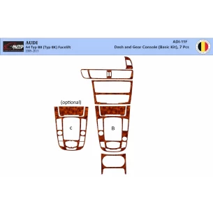 Audi A4 B8 Typ 8K 2009-2015 3D Interior Dashboard Trim Kit WHZ Dash Trim Dekor 7-Parts 2