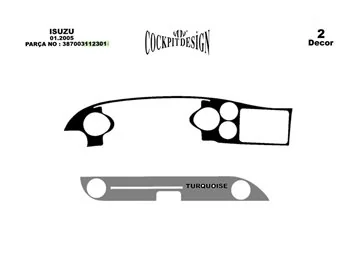 Isuzu Turkuaz 01.2005 3D Interior Dashboard Trim Kit Dash Trim Dekor 2-Parts