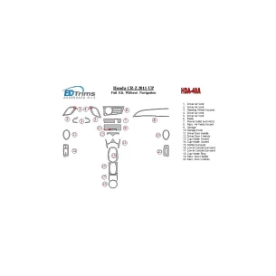 Honda CR-Z 2011-UP Full Set Without NAVI Interior BD Dash Trim Kit