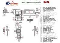 Isuzu VehiCROSS 1999-2001 Full Set Interior BD Dash Trim Kit - 1 - Interior Dash Trim Kit Isuzu VehiCROSS 1999-2001 Full Set Interior BD Dash Trim Kit - 1 - Interior Dash Trim Kit