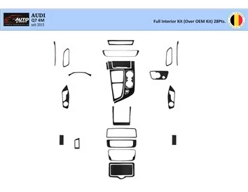 Audi Q7 4M seit 2015 3D Interior Dashboard Trim Kit Dash Trim Dekor 28-Parts - 1 - Interior Dash Trim Kit