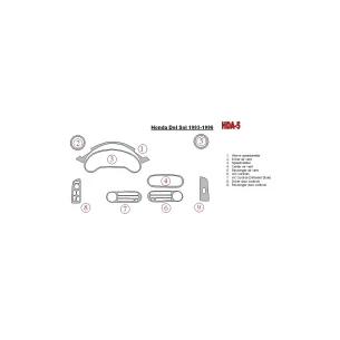 Honda DelSol 1993-1996 Full Set Interior BD Dash Trim Kit