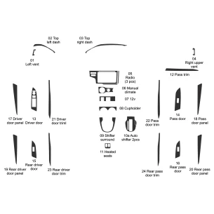 Honda Jazz 2014-2018 Full Set, Without NAVI Interior BD Dash Trim Kit 2
