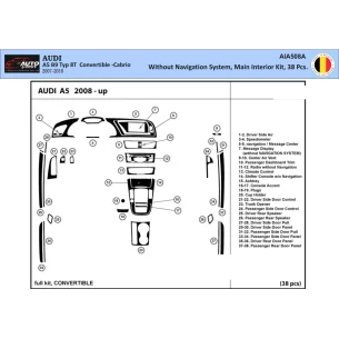 Audi A5 2008-2014 Hatchback 3D Interior Dashboard Trim Kit WHZ Dash Trim Dekor 42-Parts