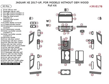 Jaguar XE 2017-2018 Full Set Interior Dash Trim Kit 43 Parts