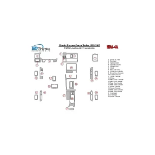 Honda Pasport 1998-2002 Full Set Interior BD Dash Trim Kit