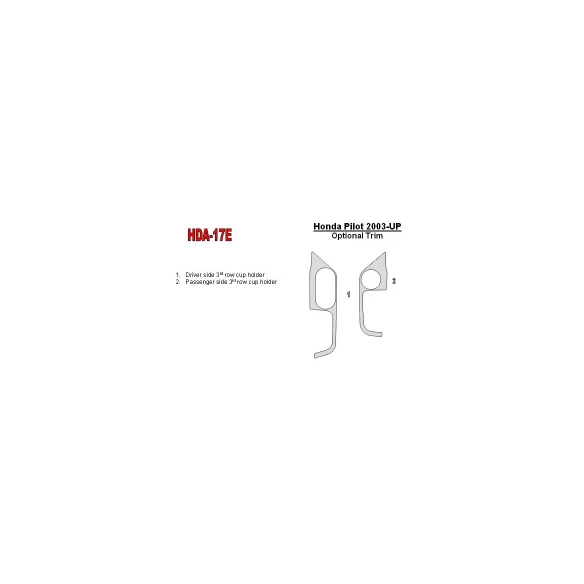 Honda Pilot 2003-2004 3rd Row Cupholder Interior BD Dash Trim Kit