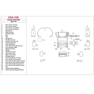 Honda Pilot 2005-2005 Basic Set, OEM Compliance Interior BD Dash Trim Kit