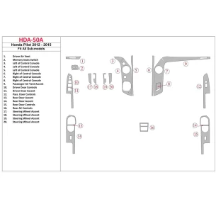 Honda Pilot 2012-UP Interior BD Dash Trim Kit