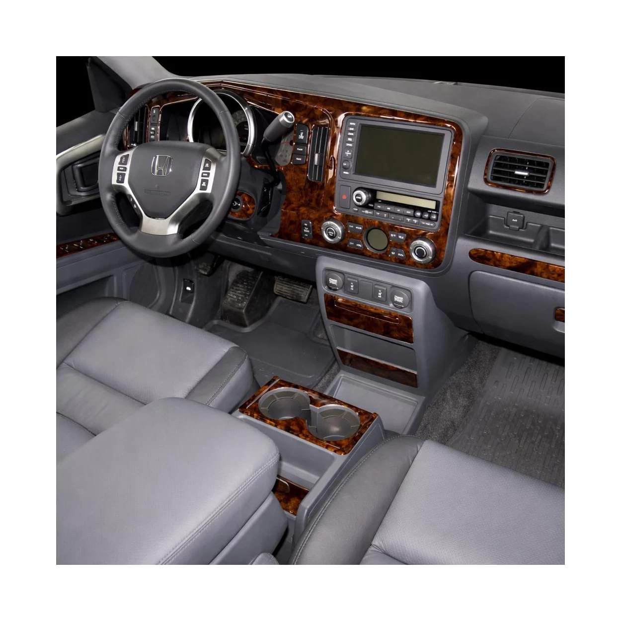 Honda Ridgeline 2006-2008 Full Set, Automatic Gear, With NAVI system Interior BD Dash Trim Kit