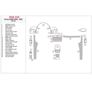 Honda S2000 2000-2005 Full Set, 23 Parts set Interior BD Dash Trim Kit 2