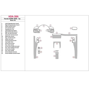 Honda S2000 2006-UP Full Set Interior BD Dash Trim Kit