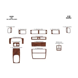 Audi A6 C5 Typ 4B 05.97-05.01 3D Interior Dashboard Trim Kit Dash Trim Dekor 12-Parts 2