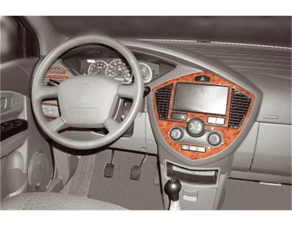 Kia Carens 07.02-10.06 3D Interior Dashboard Trim Kit Dash Trim Dekor 6-Parts - 1 - Interior Dash Trim Kit